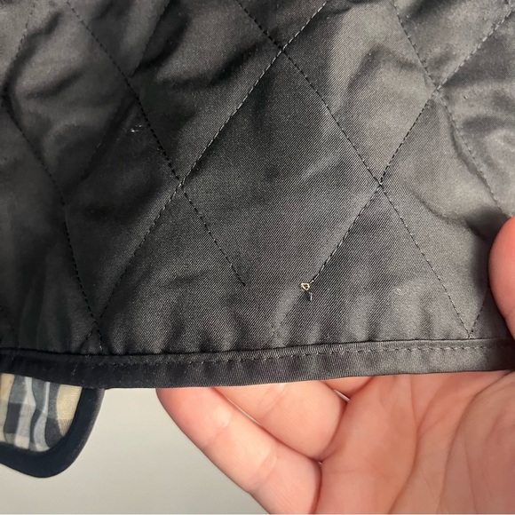BURBERRY London QUILTED JACKET WOMENS Small BLACK Button Nova Double Breast - Picture 12 of 16